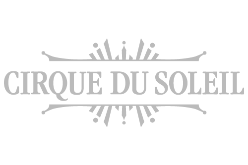Cirque du Soleil logo featuring stylized text ‘Cirque du Soleil’ with artistic rays.